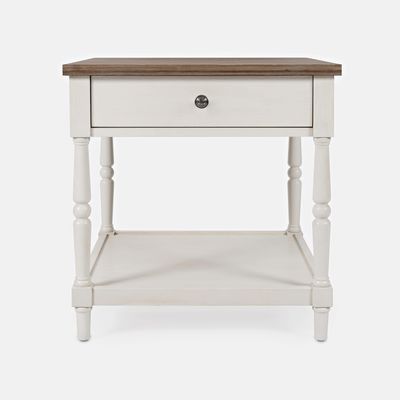 Jofran Grafton Farms Drawer End Table, Brushed White