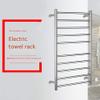 GLYYR Towel Rail 304 Stainless Steel Polished, 8-Bar Wall Mounted Heated Towel Rail for Bathroom Hotel,Sideoutlet view 2