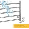 GLYYR Towel Rail 304 Stainless Steel Polished, 8-Bar Wall Mounted Heated Towel Rail for Bathroom Hotel,Sideoutlet view 3