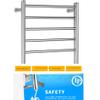 GLYYR Towel Rail 304 Stainless Steel Polished, 8-Bar Wall Mounted Heated Towel Rail for Bathroom Hotel,Sideoutlet view 4