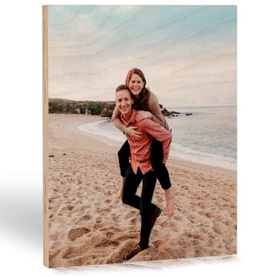 Customized Photo Print on Wood - Personalized Gifts for Wedding, Anniversary, Engagement, Valentines - Custom-Made Picture Frames and Rustic Wall Decor for Home, Kitchen (16x20 inch)