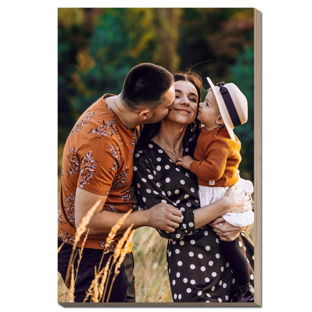 Customized Photo Print on Wood - Personalized Gifts for Wedding, Anniversary, Engagement, Valentines - Custom-Made Picture Frames and Rustic Wall Decor for Home, Kitchen (8x12 inch)