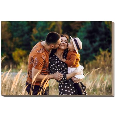 Customized Photo Print on Wood - Personalized Gifts for Wedding, Anniversary, Engagement, Valentines - Custom-Made Picture Frames and Rustic Wall Decor for Home, Kitchen (12x8 inch)