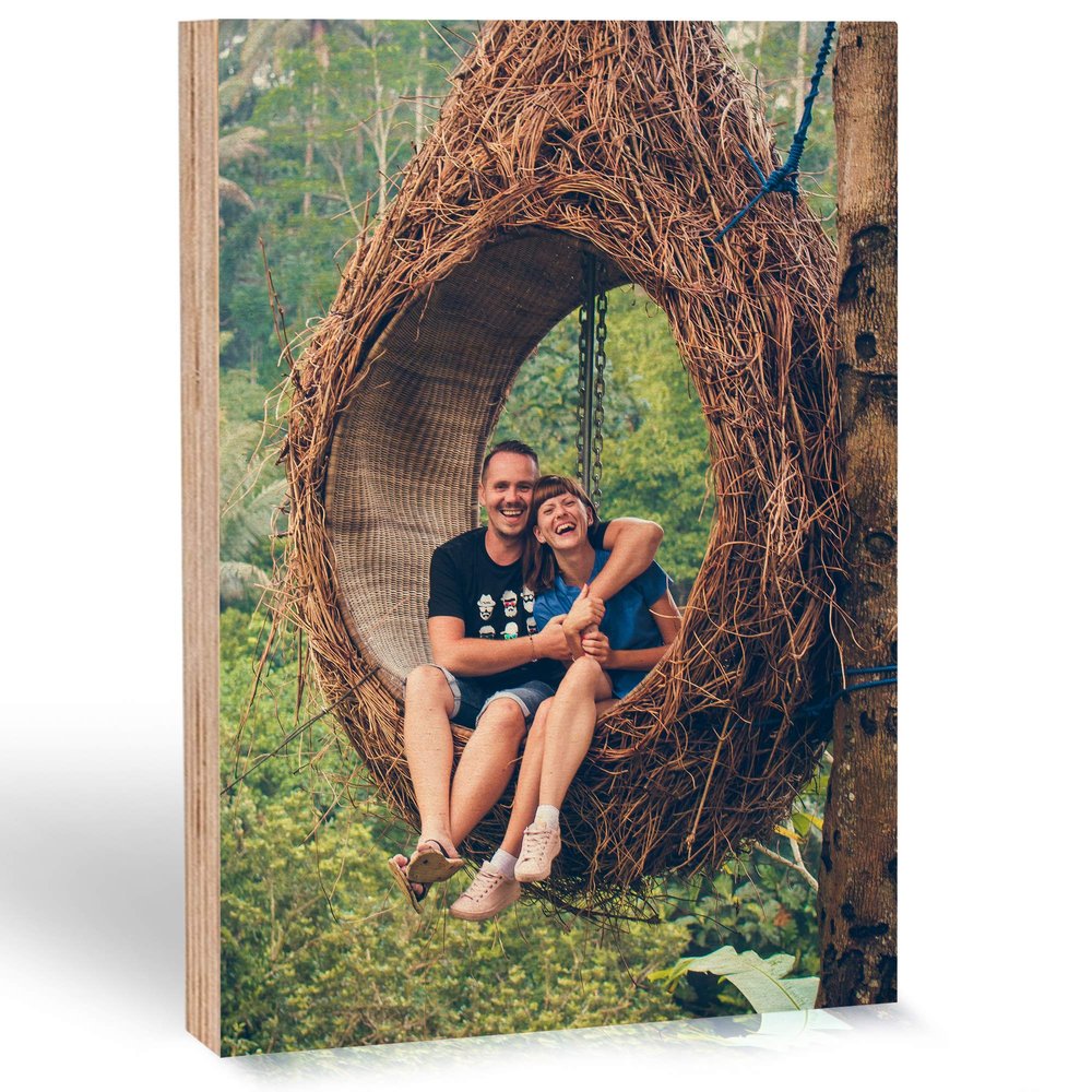 Customized Photo Print on Wood - Personalized Gifts for Wedding, Anniversary, Engagement, Valentines - Custom-Made Picture Frames and Rustic Wall Decor for Home, Kitchen (5x7 inch)