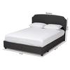 Baxton Studio Platform, Queen, Dark Grey/Black view 3