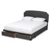 Baxton Studio Platform, Queen, Dark Grey/Black view 4