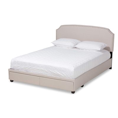 Baxton Studio Platform, Queen, Beige/Black