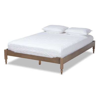 Baxton Studio Platform, Queen, Weathered Grey