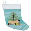 Caroline's Treasures BB9339CS Suffolk Sheep Christmas Christmas Stocking, Teal Fireplace Hanging Stockings Christmas Season Party Decor Family Holiday Decorations view 1
