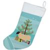 Caroline's Treasures BB9339CS Suffolk Sheep Christmas Christmas Stocking, Teal Fireplace Hanging Stockings Christmas Season Party Decor Family Holiday Decorations view 2