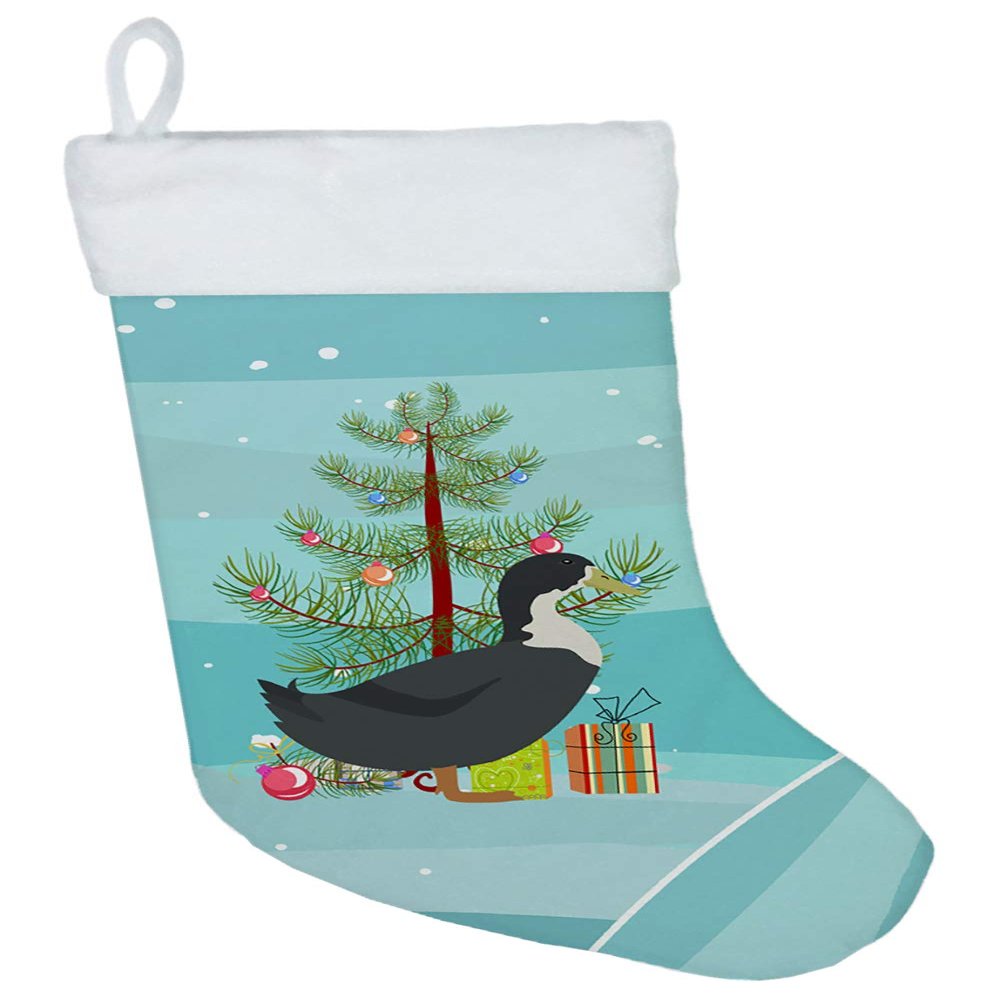 Caroline's Treasures BB9229CS Blue Swedish Duck Christmas Christmas Stocking, Teal Fireplace Hanging Stockings Christmas Season Party Decor Family Holiday Decorations