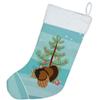 Caroline's Treasures BB9353CS Bronze Turkey Christmas Christmas Stocking, Teal Fireplace Hanging Stockings Christmas Season Party Decor Family Holiday Decorations view 3
