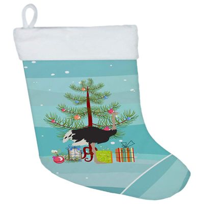 Caroline's Treasures BB9291CS Common Ostrich Christmas Christmas Stocking, Teal Fireplace Hanging Stockings Christmas Season Party Decor Family Holiday Decorations
