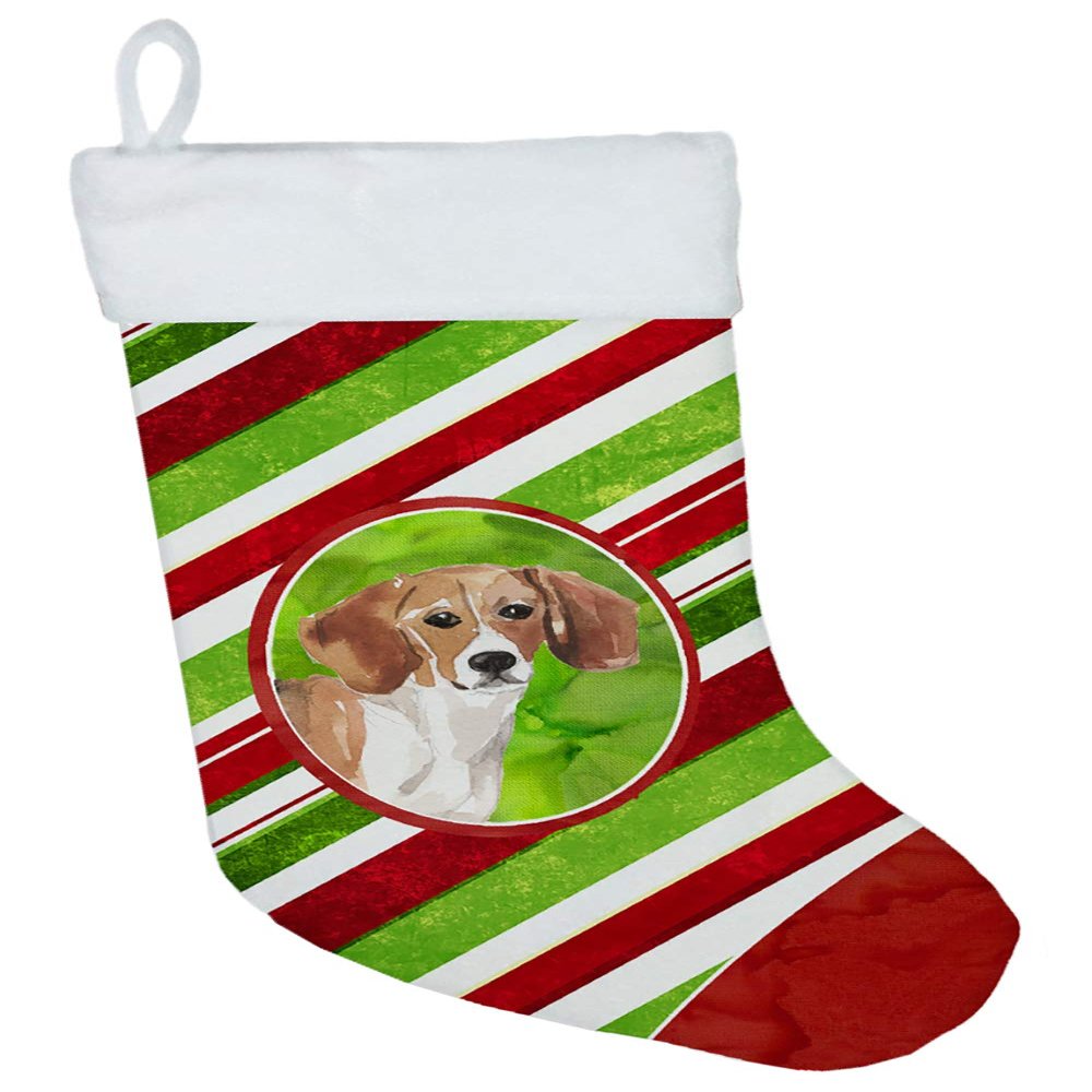 Caroline's Treasures CK4048CS Christmas Snowflakes Beagle Christmas Stocking Fireplace Hanging Stockings Christmas Season Party Decor Family Holiday Decorations