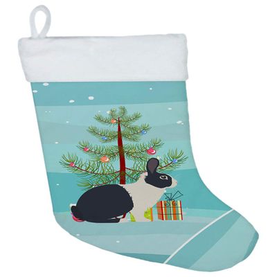 Caroline's Treasures BB9325CS Dutch Rabbit Christmas Christmas Stocking, Teal Fireplace Hanging Stockings Christmas Season Party Decor Family Holiday Decorations