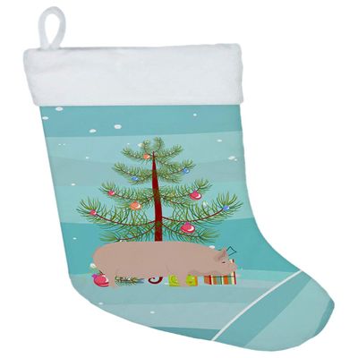 Caroline's Treasures BB9304CS Welsh Pig Christmas Christmas Stocking, Teal Fireplace Hanging Stockings Christmas Season Party Decor Family Holiday Decorations