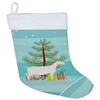 Caroline's Treasures BB9256CS Saanen Goat Christmas Christmas Stocking, Teal Fireplace Hanging Stockings Christmas Season Party Decor Family Holiday Decorations view 1