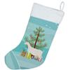 Caroline's Treasures BB9256CS Saanen Goat Christmas Christmas Stocking, Teal Fireplace Hanging Stockings Christmas Season Party Decor Family Holiday Decorations view 3
