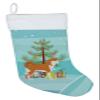 Caroline's Treasures BB2990CS Akita Merry Christmas Tree Christmas Stocking Fireplace Hanging Stockings Christmas Season Party Decor Family Holiday Decorations view 1