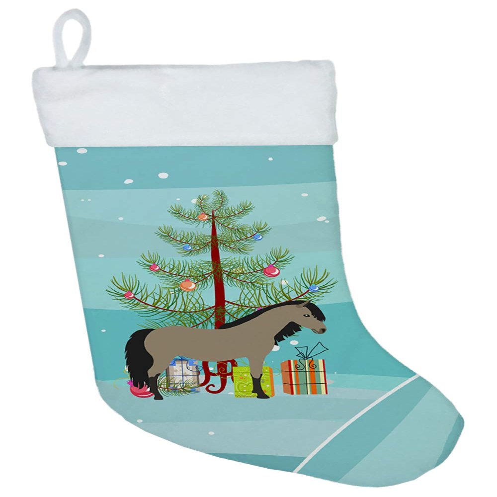 Caroline's Treasures BB9277CS Welsh Pony Horse Christmas Christmas Stocking, Teal Fireplace Hanging Stockings Christmas Season Party Decor Family Holiday Decorations