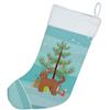 Caroline's Treasures CK3839CS Tan Goldendoodle Christmas Tree Christmas Stocking Fireplace Hanging Stockings Christmas Season Party Decor Family Holiday Decorations view 2