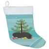 Caroline's Treasures BB9308CS Vietnamese Pot-Bellied Pig Christmas Christmas Stocking, Teal Fireplace Hanging Stockings Christmas Season Party Decor Family Holiday Decorations view 1
