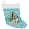 Caroline's Treasures BB9328CS English Spot Rabbit Christmas Christmas Stocking, Teal Fireplace Hanging Stockings Christmas Season Party Decor Family Holiday Decorations view 1