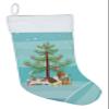 Caroline's Treasures BB2920CS Basset Hound Merry Christmas Tree Christmas Stocking Fireplace Hanging Stockings Christmas Season Party Decor Family Holiday Decorations view 1