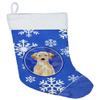 Caroline's Treasures CK3938CS Winter Snowflakes Yellow Labrador Retriever Christmas Stocking Fireplace Hanging Stockings Christmas Season Party Decor Family Holiday Decorations view 1