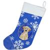 Caroline's Treasures CK3938CS Winter Snowflakes Yellow Labrador Retriever Christmas Stocking Fireplace Hanging Stockings Christmas Season Party Decor Family Holiday Decorations view 2