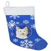 Caroline's Treasures CK3894CS White Collie Winter Snowflakes Christmas Stocking Fireplace Hanging Stockings Christmas Season Party Decor Family Holiday Decorations view 1