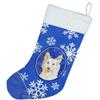 Caroline's Treasures CK3894CS White Collie Winter Snowflakes Christmas Stocking Fireplace Hanging Stockings Christmas Season Party Decor Family Holiday Decorations view 2