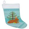 Caroline's Treasures BB9336CS Rex Rabbit Christmas Christmas Stocking, Teal Fireplace Hanging Stockings Christmas Season Party Decor Family Holiday Decorations view 1