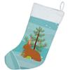 Caroline's Treasures BB9336CS Rex Rabbit Christmas Christmas Stocking, Teal Fireplace Hanging Stockings Christmas Season Party Decor Family Holiday Decorations view 2
