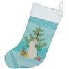 Caroline's Treasures BB9332CS New Zealand White Rabbit Christmas Christmas Stocking, Teal Fireplace Hanging Stockings Christmas Season Party Decor Family Holiday Decorations view 3