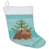 Caroline's Treasures BB9327CS Lionhead Rabbit Christmas Christmas Stocking, Teal Fireplace Hanging Stockings Christmas Season Party Decor Family Holiday Decorations view 1