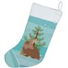 Caroline's Treasures BB9327CS Lionhead Rabbit Christmas Christmas Stocking, Teal Fireplace Hanging Stockings Christmas Season Party Decor Family Holiday Decorations view 2
