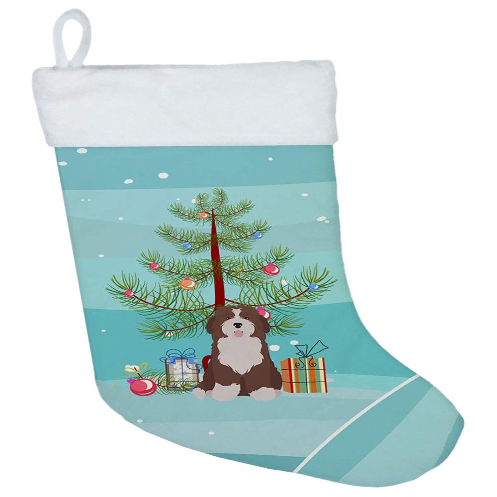 Caroline's Treasures CK3886CS Bernedoodle #2 Christmas Tree Christmas Stocking Fireplace Hanging Stockings Christmas Season Party Decor Family Holiday Decorations