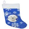 Caroline's Treasures CK3926CS Bichon Frise Winter Snowflakes Christmas Stocking Fireplace Hanging Stockings Christmas Season Party Decor Family Holiday Decorations view 1