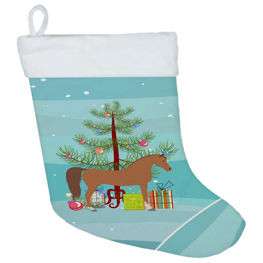 Caroline's Treasures BB9278CS Arabian Horse Christmas Christmas Stocking, Teal Fireplace Hanging Stockings Christmas Season Party Decor Family Holiday Decorations