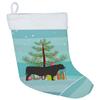 Caroline's Treasures BB9195CS Black Angus Cow Christmas Christmas Stocking, Teal Fireplace Hanging Stockings Christmas Season Party Decor Family Holiday Decorations view 1