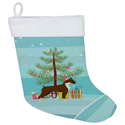 Caroline's Treasures CK3526CS Boxer Christmas Tree Christmas Stocking Fireplace Hanging Stockings Christmas Season Party Decor Family Holiday Decorations