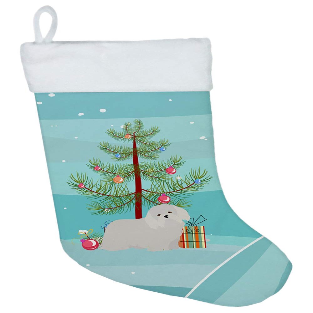 Caroline's Treasures CK3448CS Coton de Tulear Christmas Tree Christmas Stocking Fireplace Hanging Stockings Christmas Season Party Decor Family Holiday Decorations