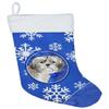 Caroline's Treasures CK3900CS Shih Tzu Puppy Winter Snowflakes Christmas Stocking Fireplace Hanging Stockings Christmas Season Party Decor Family Holiday Decorations view 1