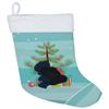 Caroline's Treasures BB9352CS Norfolk Black Turkey Christmas Christmas Stocking, Teal Fireplace Hanging Stockings Christmas Season Party Decor Family Holiday Decorations view 1