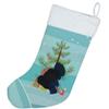 Caroline's Treasures BB9352CS Norfolk Black Turkey Christmas Christmas Stocking, Teal Fireplace Hanging Stockings Christmas Season Party Decor Family Holiday Decorations view 2