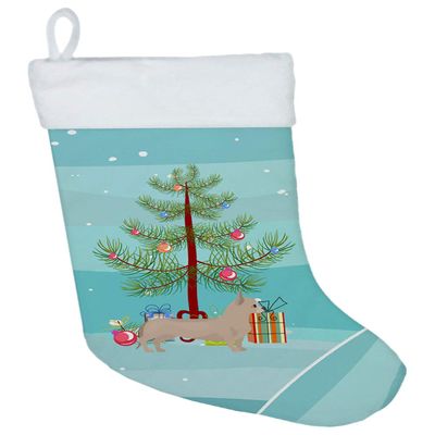 Caroline's Treasures CK3815CS Tan Chiweenie Christmas Tree Christmas Stocking Fireplace Hanging Stockings Christmas Season Party Decor Family Holiday Decorations