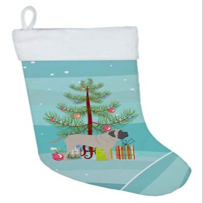Caroline's Treasures BB2974CS English Mastiff Merry Christmas Tree Christmas Stocking Fireplace Hanging Stockings Christmas Season Party Decor Family Holiday Decorations