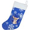 Caroline's Treasures CK3948CS Winter Snowflakes Chihuahua Christmas Stocking Fireplace Hanging Stockings Christmas Season Party Decor Family Holiday Decorations view 2