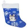 Caroline's Treasures CK3899CS Siberian Husky Winter Snowflakes Christmas Stocking Fireplace Hanging Stockings Christmas Season Party Decor Family Holiday Decorations view 1